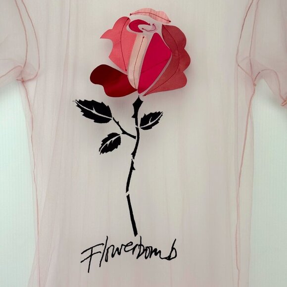 VOGUE Cover Dress * VIKTOR & ROLF Tulle Floral Embroidered Mini Pink XS/S - Picture 3 of 9